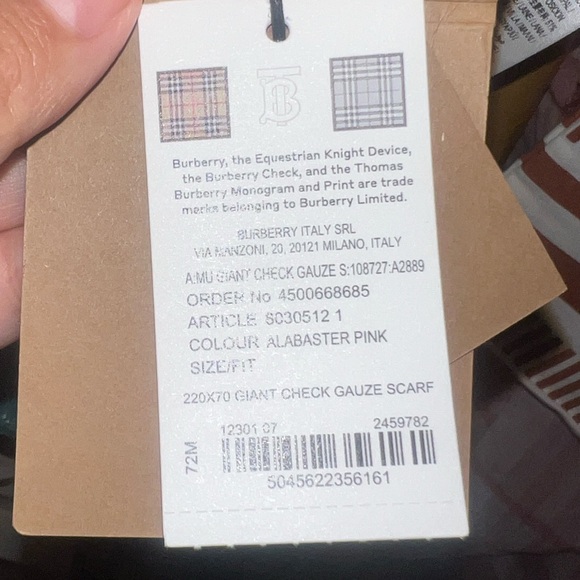 Burberry Pink Checkered Scarf - Picture 6 of 7